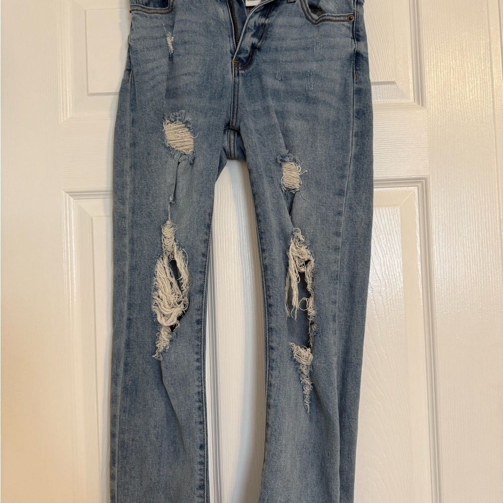 Light Blue Distressed Women's Jeans